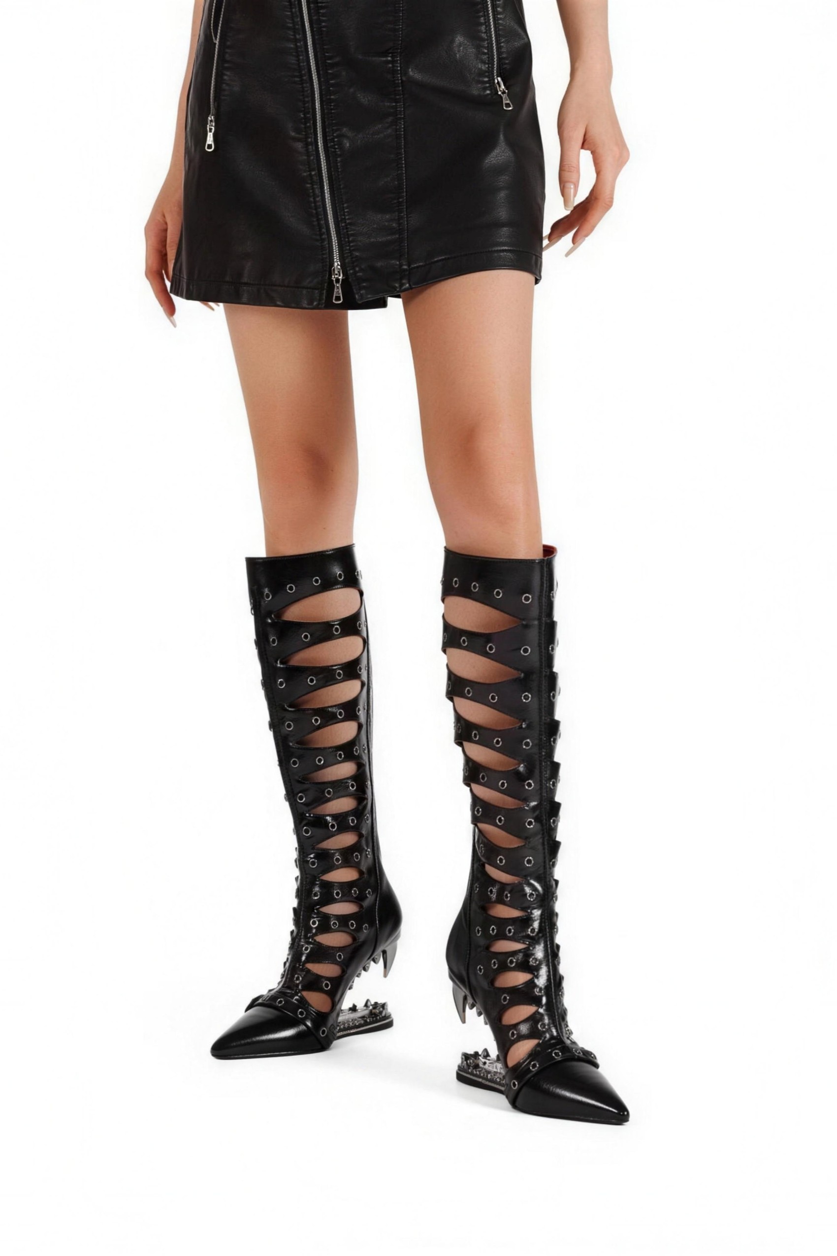 Metallic strappy high-heeled open-toe sandals