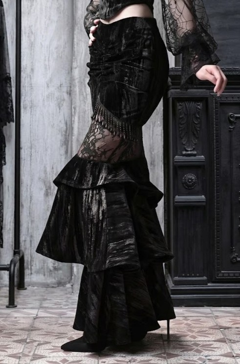 [Copy]Women's 3-Piece Gothic Victorian Dress Set Corset Bolero & Layered Maxi Skirt Dark Romantic Vampire Costume