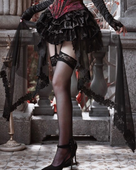 Gothic Rococo Velvet Mini Skirt