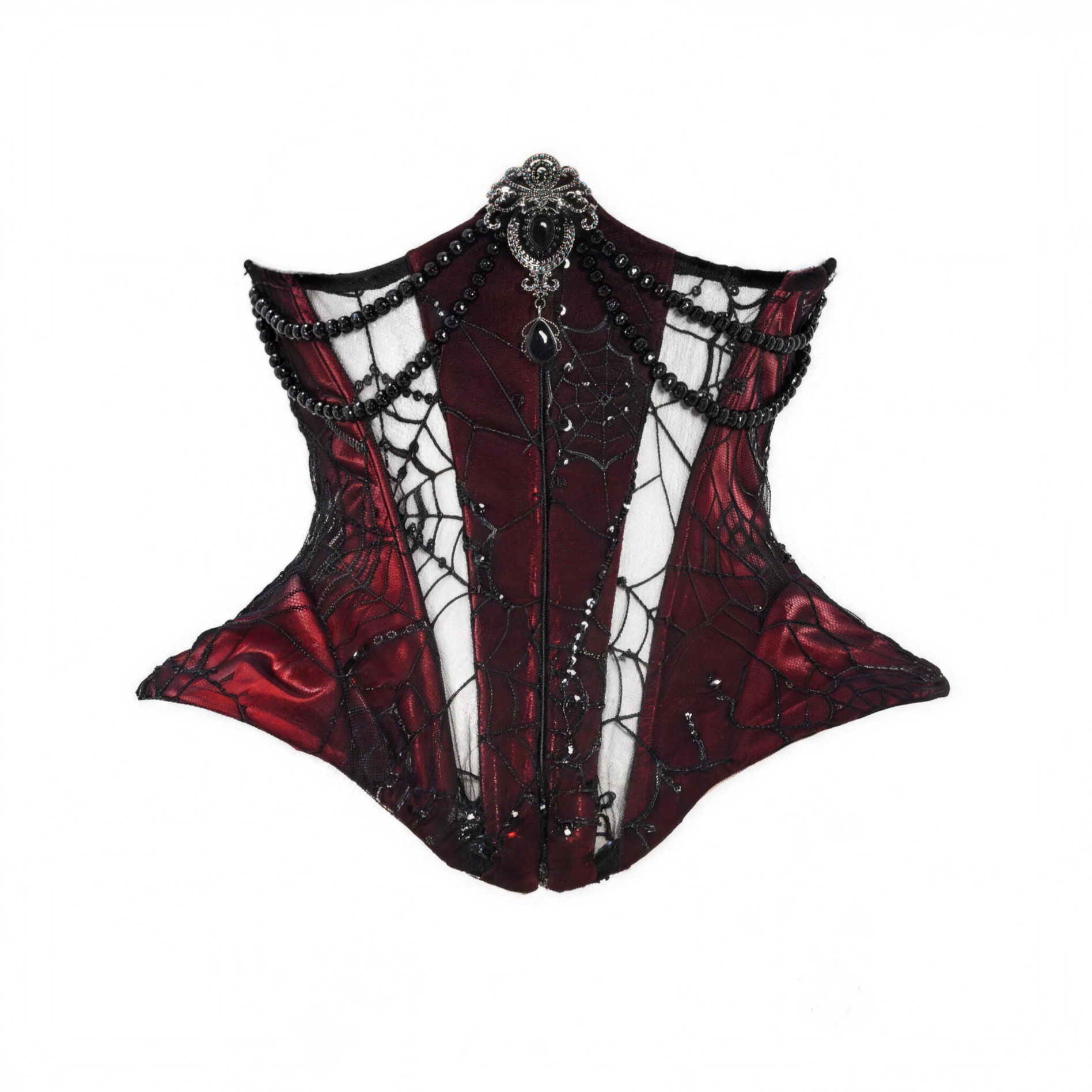 Gothic Rococo Velvet Herringbone Corset Slip Dress