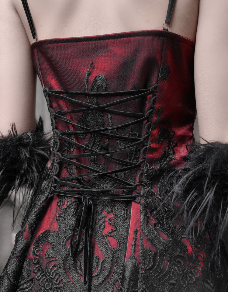 Dark Gothic Bow Slimming Camisole Dress
