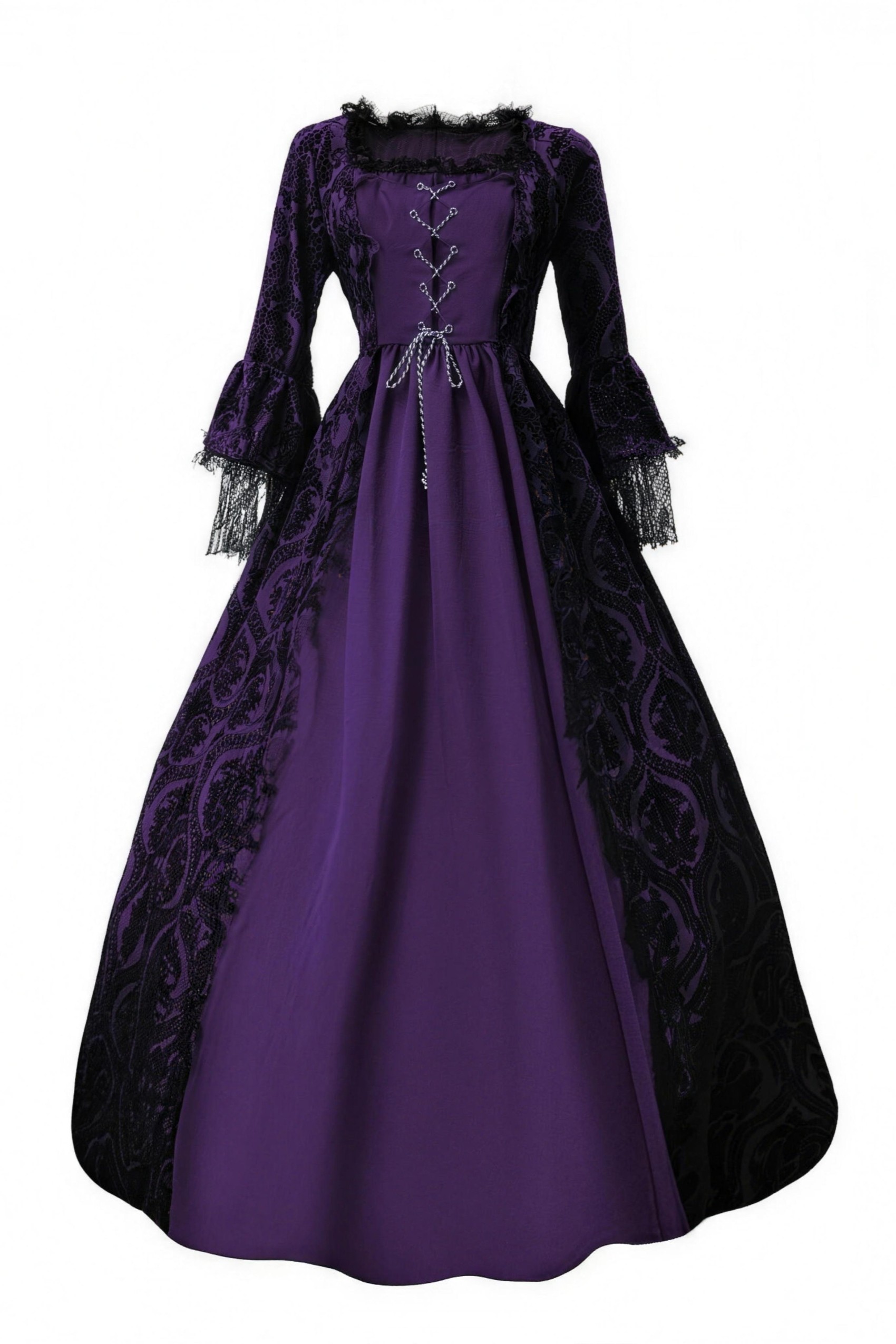 [Copy]Women's 3-Piece Gothic Victorian Dress Set Corset Bolero & Layered Maxi Skirt Dark Romantic Vampire Costume