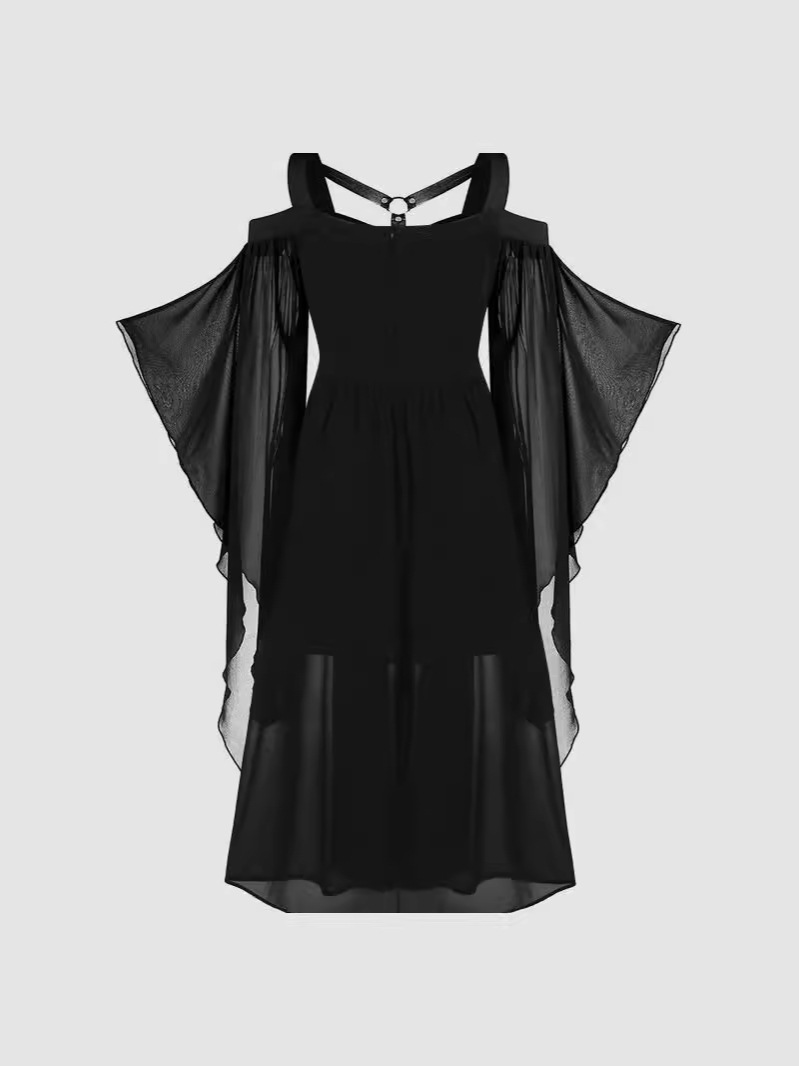 Nocturnal Witch Batwing Sleeve Strappy Midi Dress