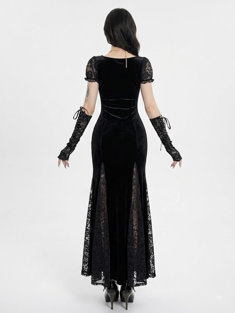 [Copy]Midnight Seance Lace Bell Sleeve Dress