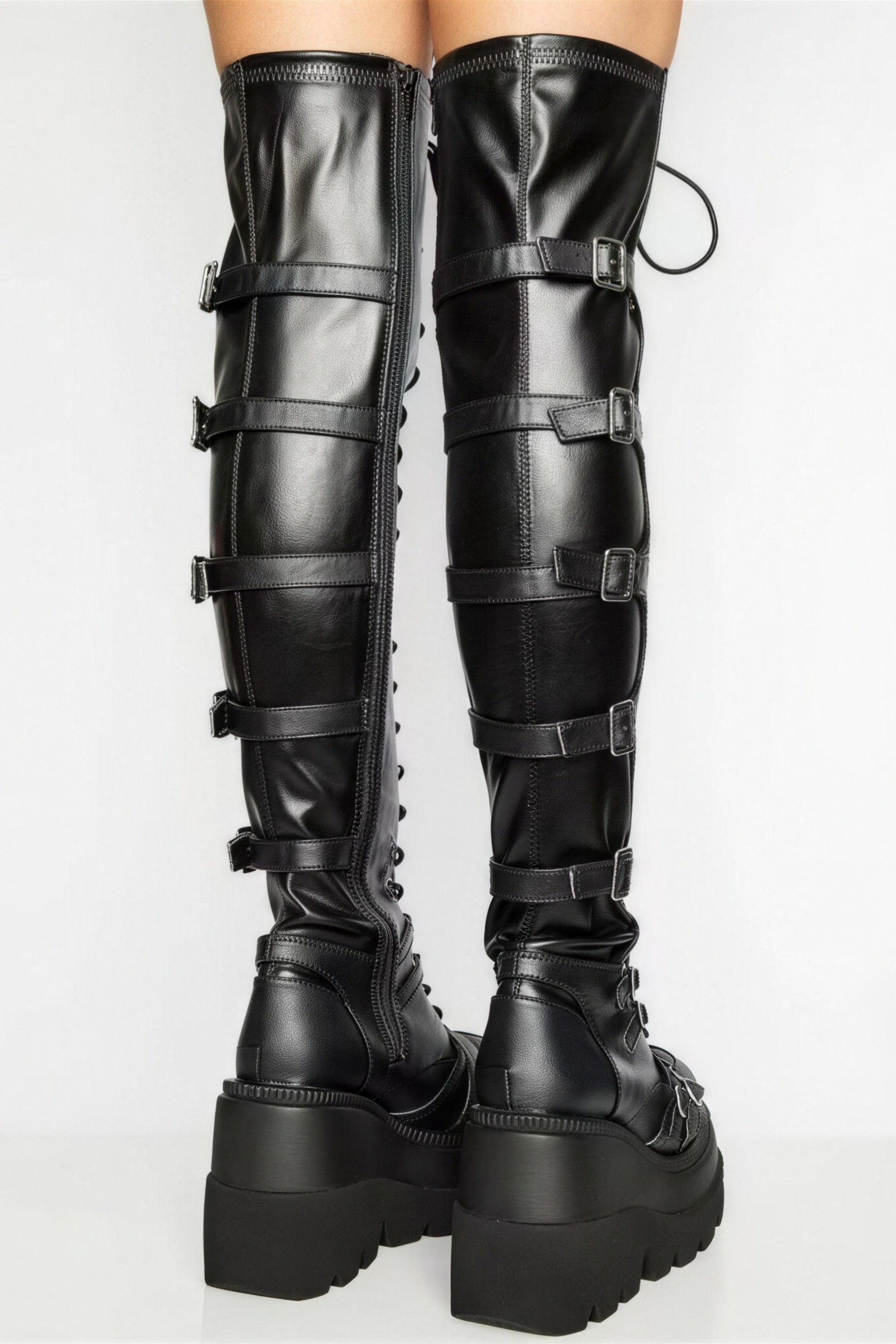 New Gothic Wedge Over-the-Knee Boots for Women, Dark Chic Hot Girl Long Boots