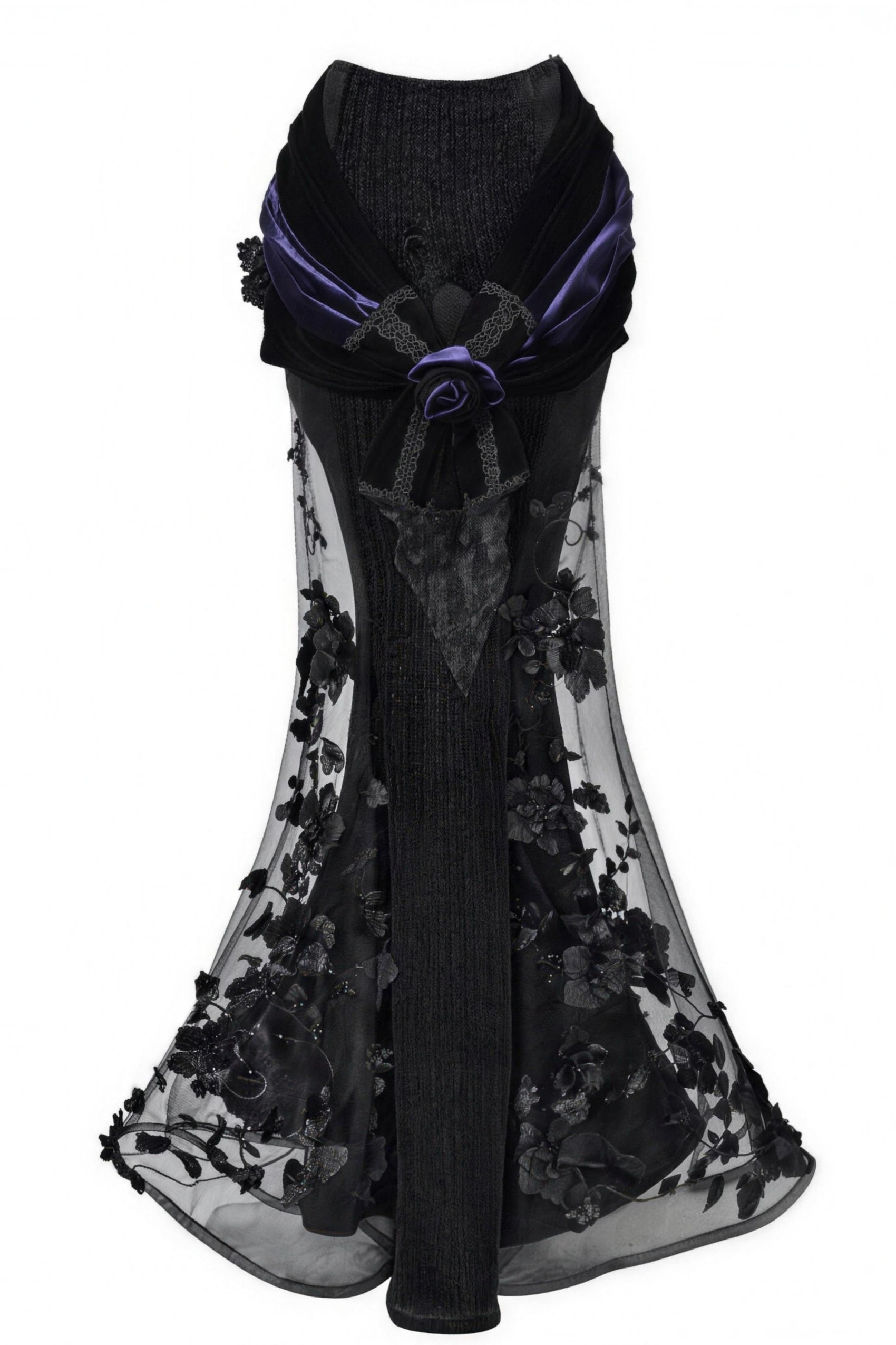 Gothic luxurious European-style beaded embroidered mermaid dress long gown for autumn