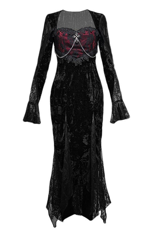 Bloody Gothic Atmosphere Velvet Strapless Mermaid Winter Dress