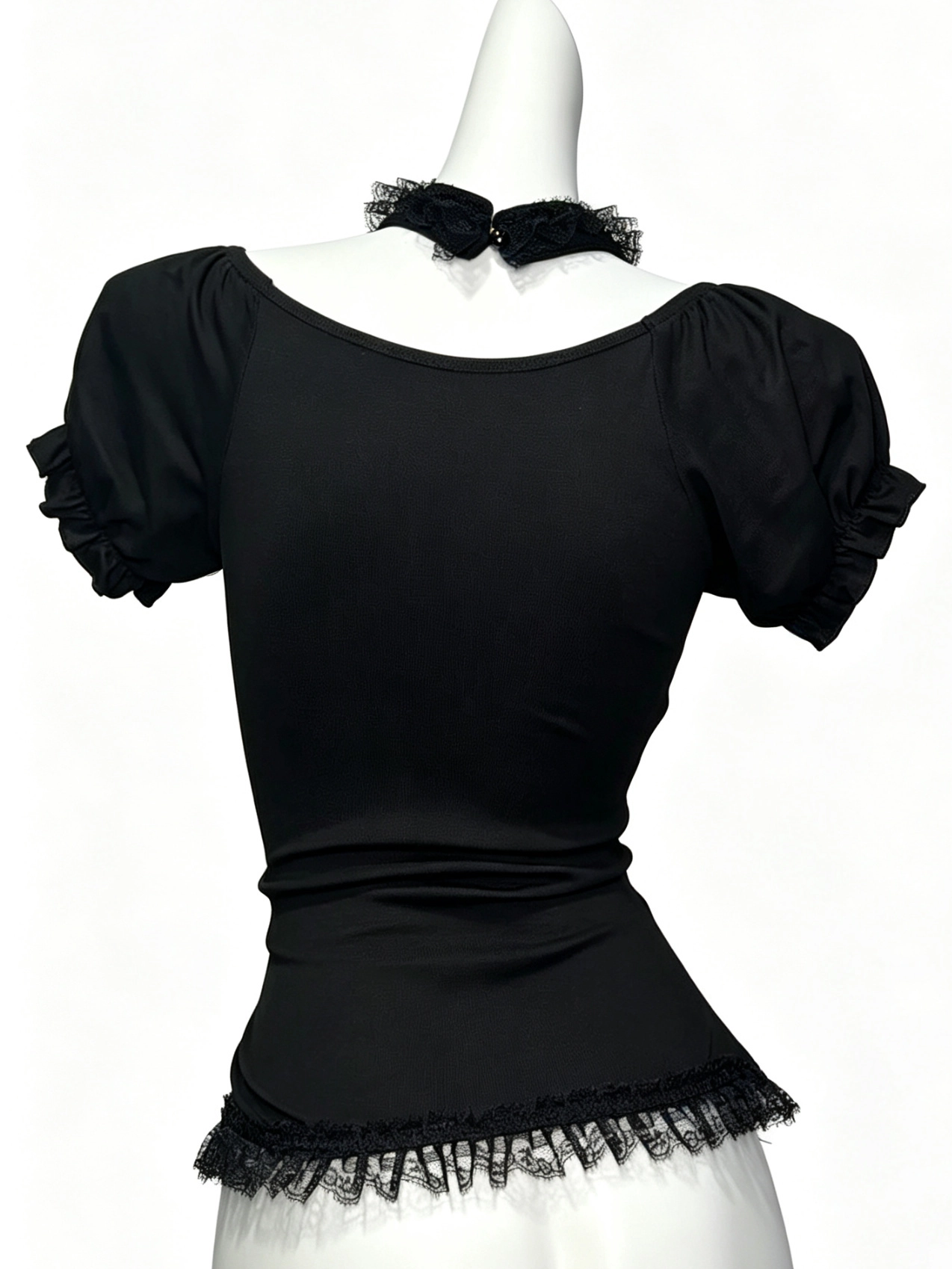 Vintage dark elegant slim-fit dress-TPGV002-BKC-M