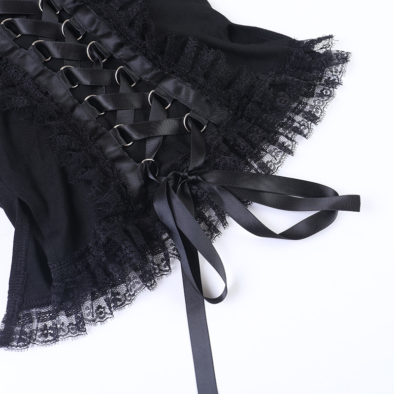 Vintage dark elegant slim-fit dress-TPGV002-BKC-M