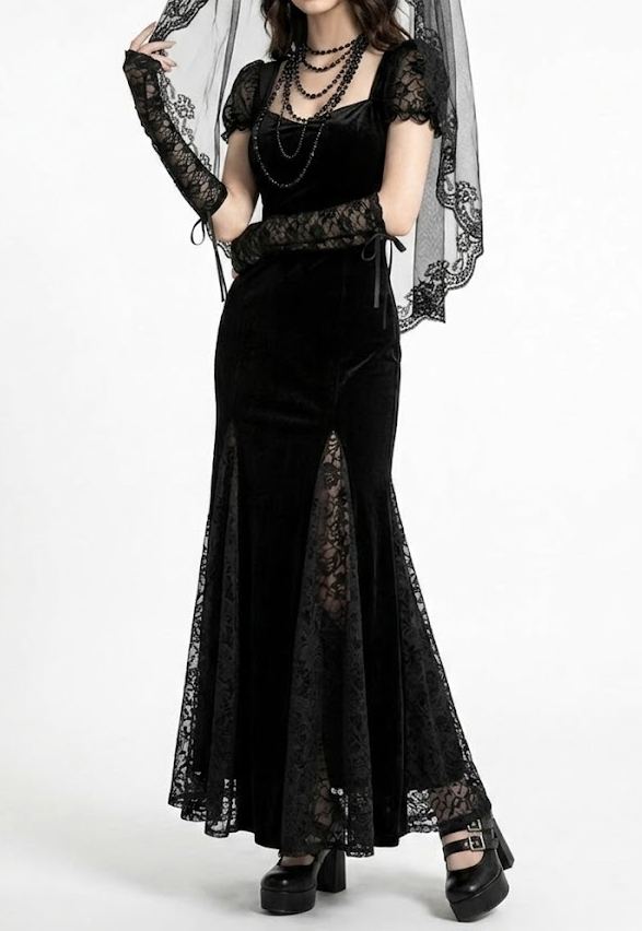 [Copy]Midnight Seance Lace Bell Sleeve Dress