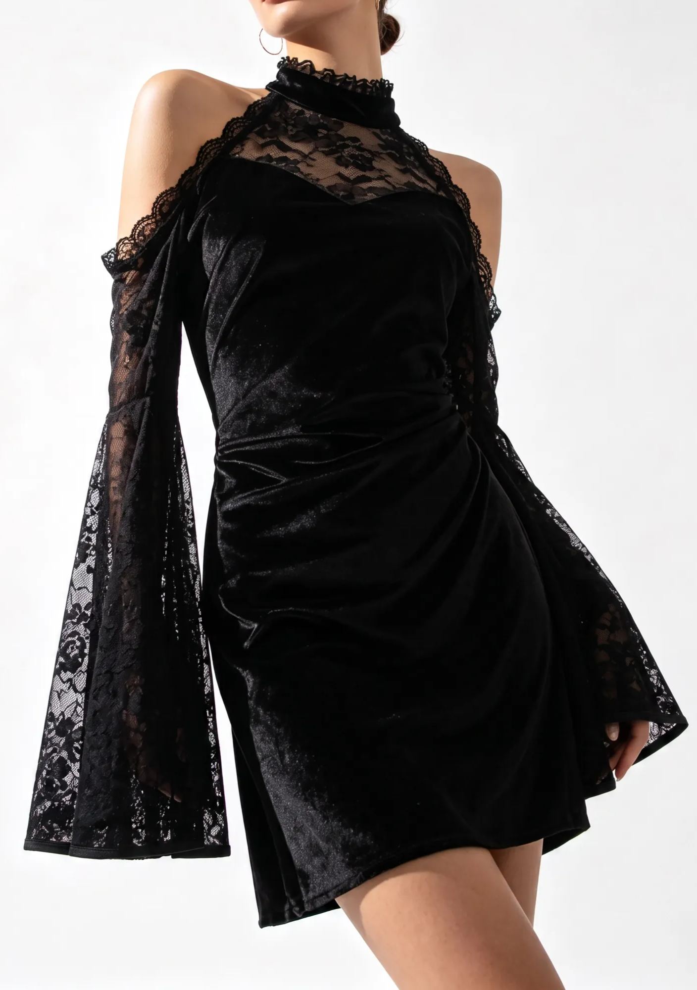 Amethyst Widow Lace Mini Dress