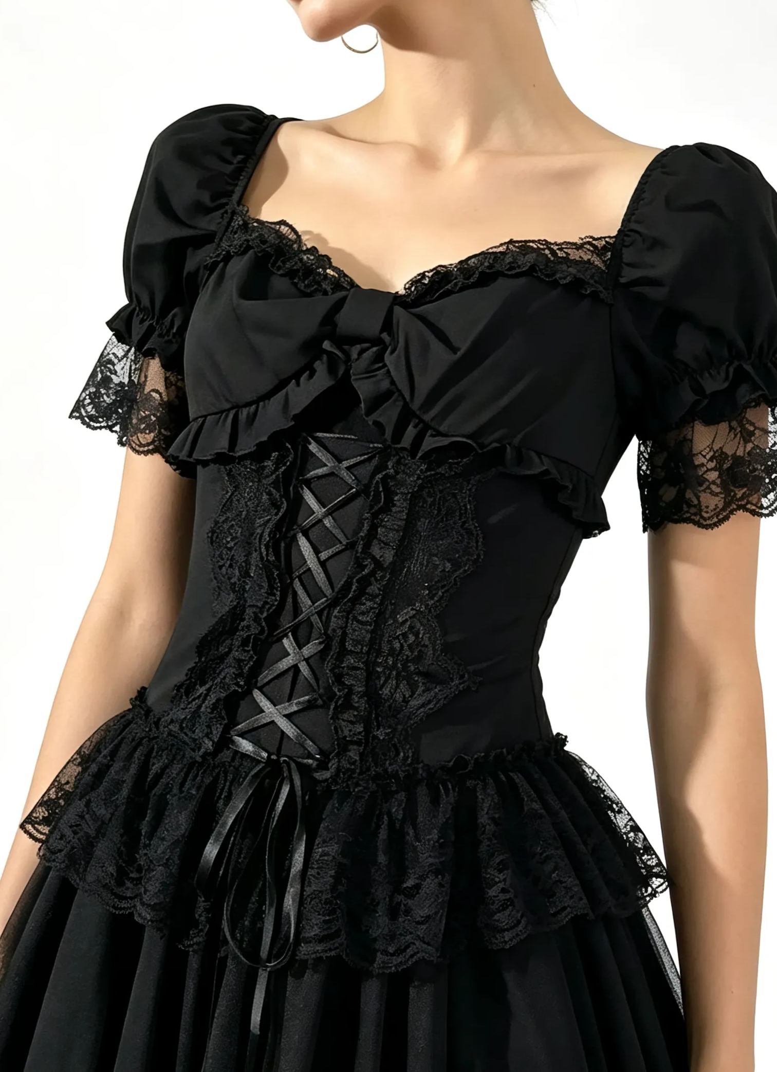 Subculture Bow Short-Sleeve Dress 