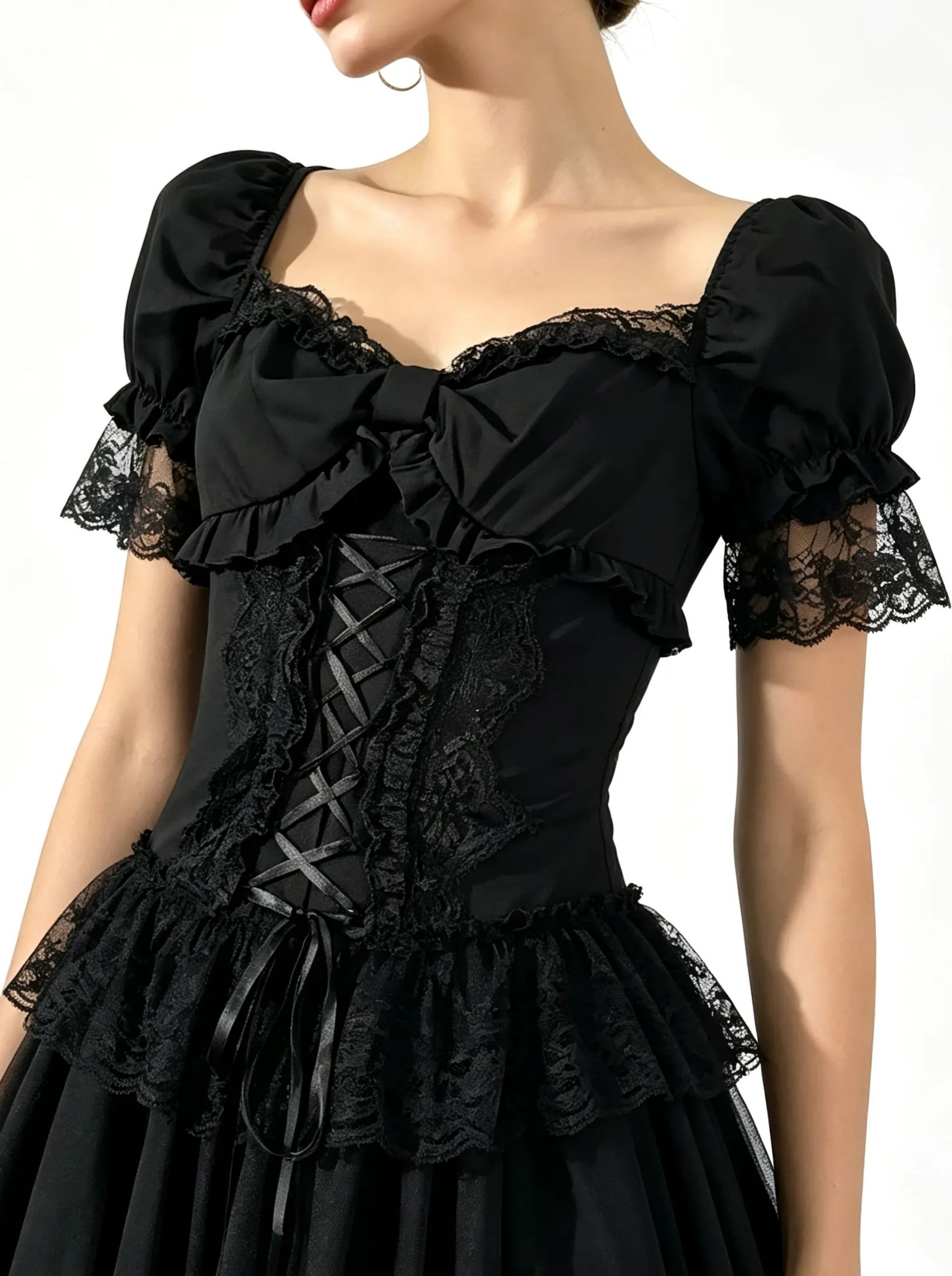 Subculture Bow Short-Sleeve Dress 