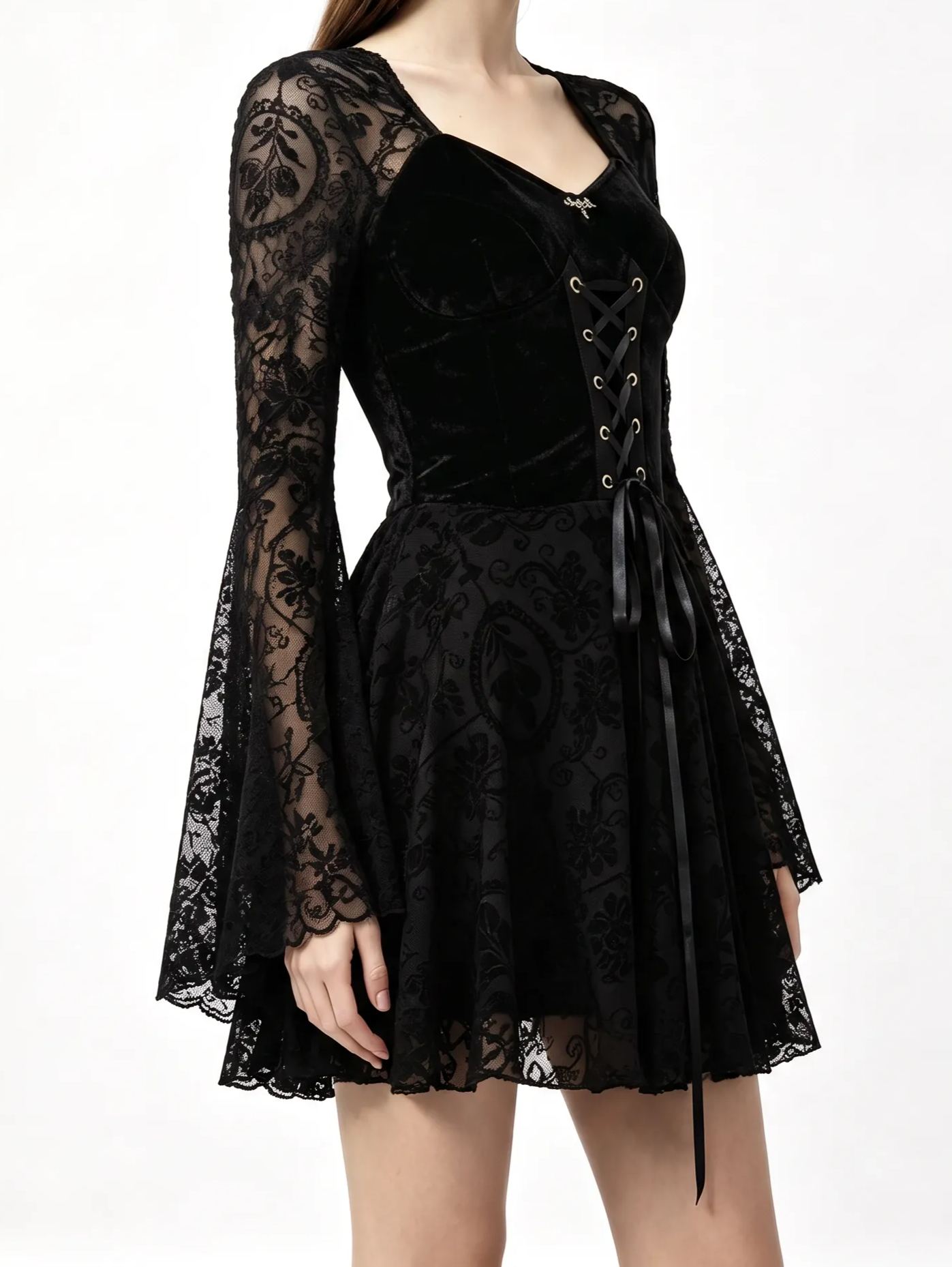 Mourning Veil Bell Sleeve Blouse