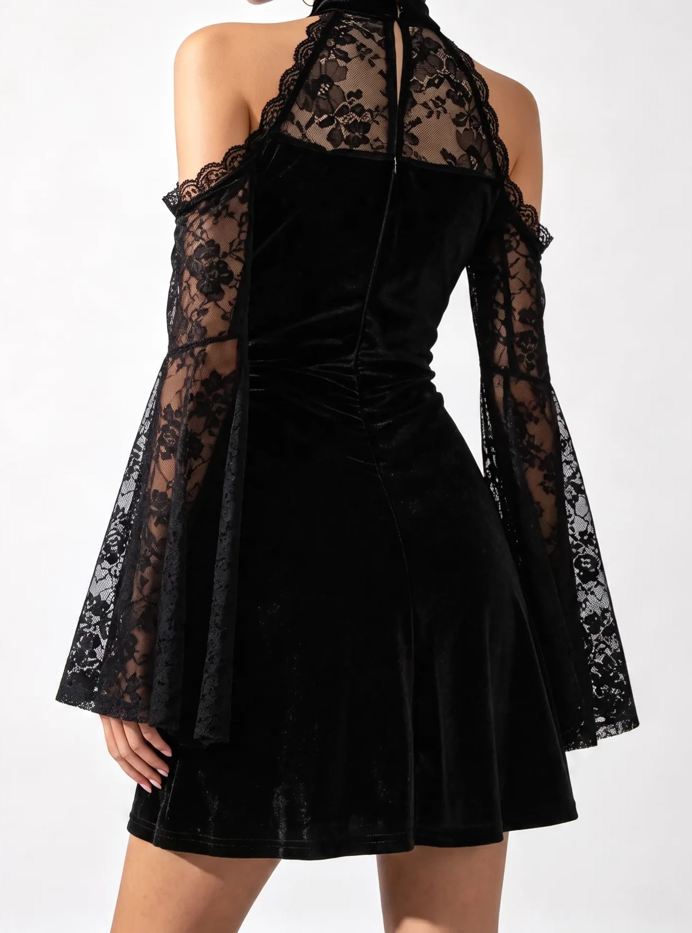 Amethyst Widow Lace Mini Dress