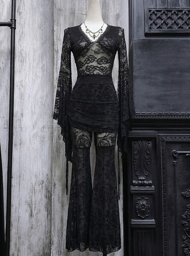 Nocturnal Witch Asymmetrical Maxi Dress