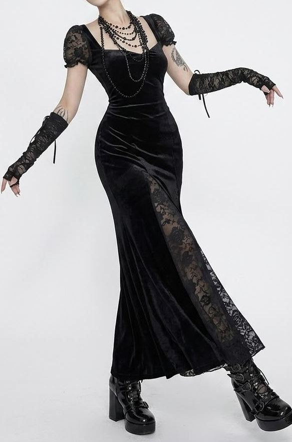 [Copy]Midnight Seance Lace Bell Sleeve Dress