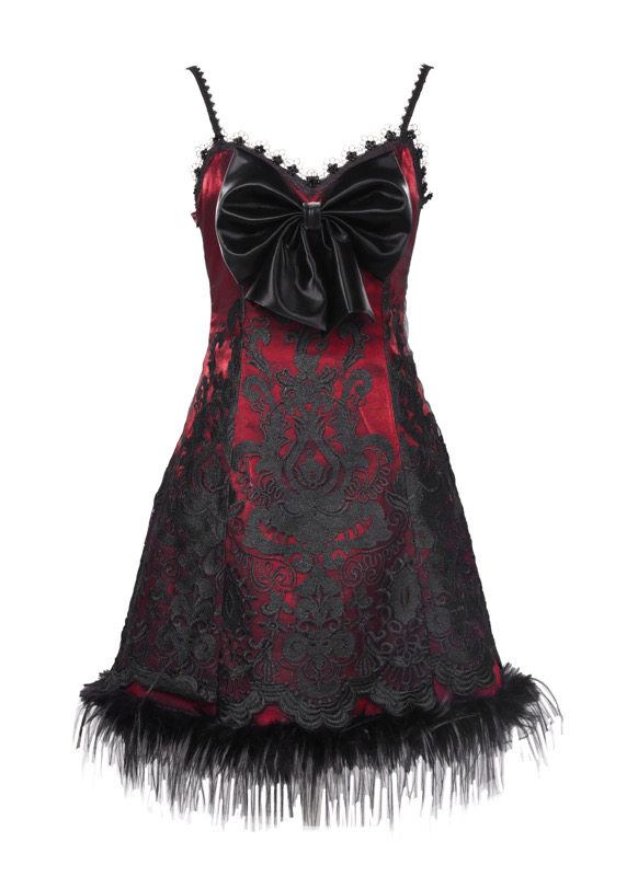 Dark Gothic Bow Slimming Camisole Dress