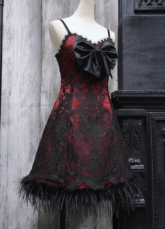 Dark Gothic Bow Slimming Camisole Dress