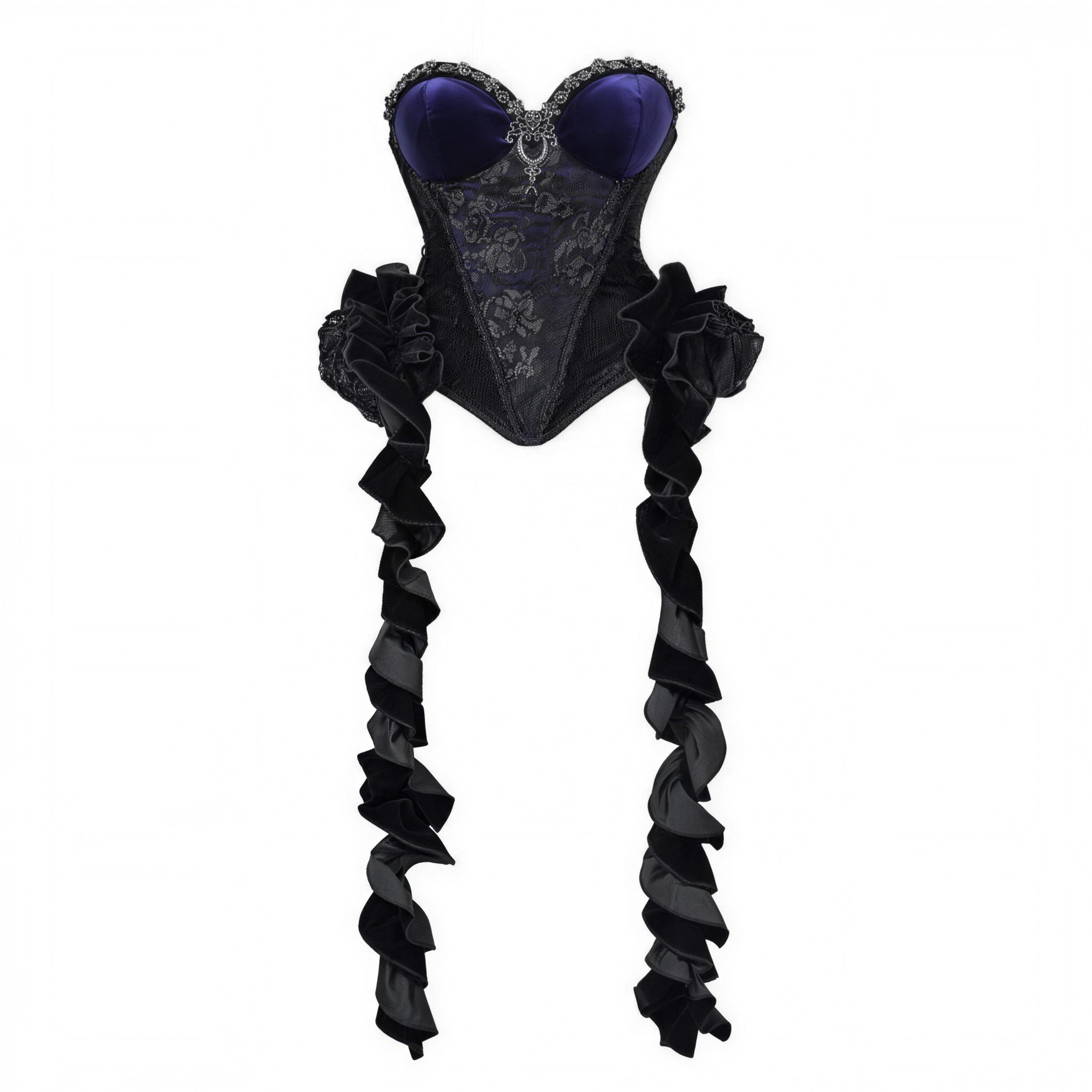 Gothic European-style luxurious sparkling velvet slim-fit dress corset for autumn