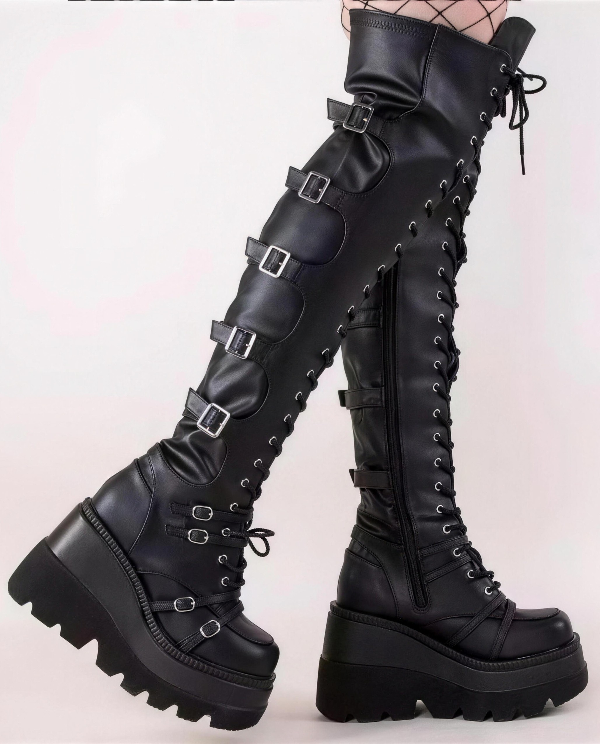 New Gothic Wedge Over-the-Knee Boots for Women, Dark Chic Hot Girl Long Boots