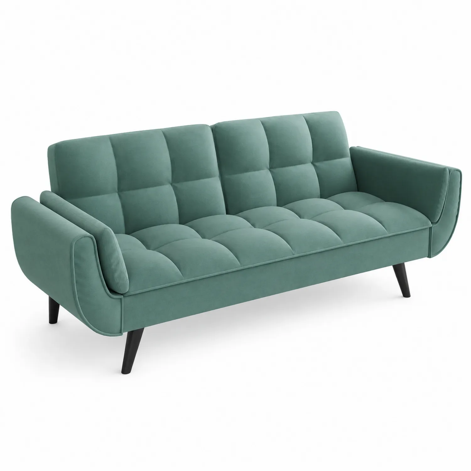 Sofa trzyosobowa z aksamitu, Zielona, 210 cm