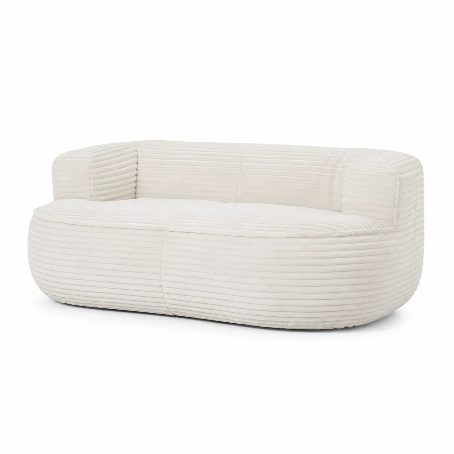 Sofa dwuosobowa z weluru kremowego 180cm