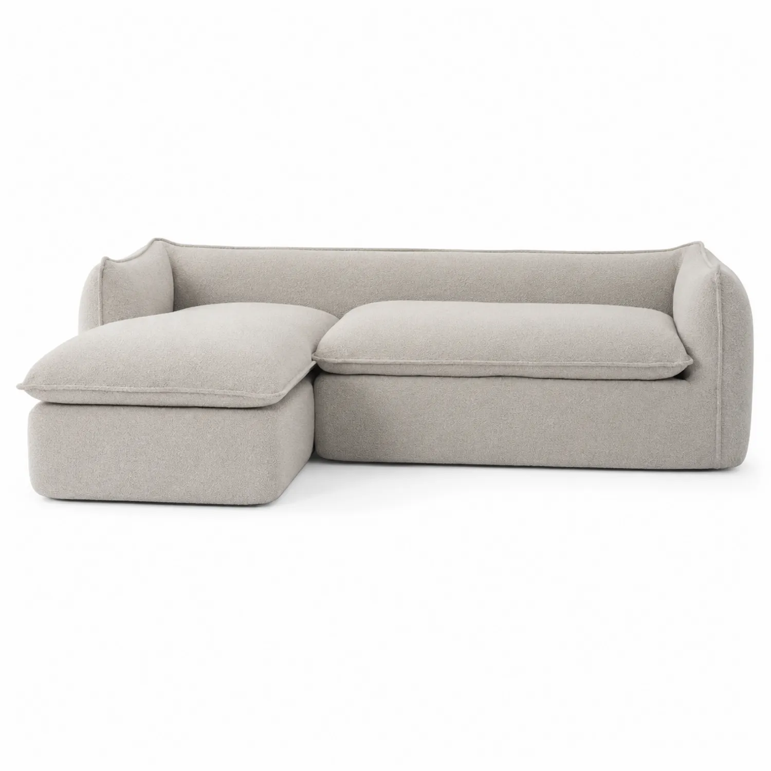 Sofa narożna z poliestru w kolorze szarym