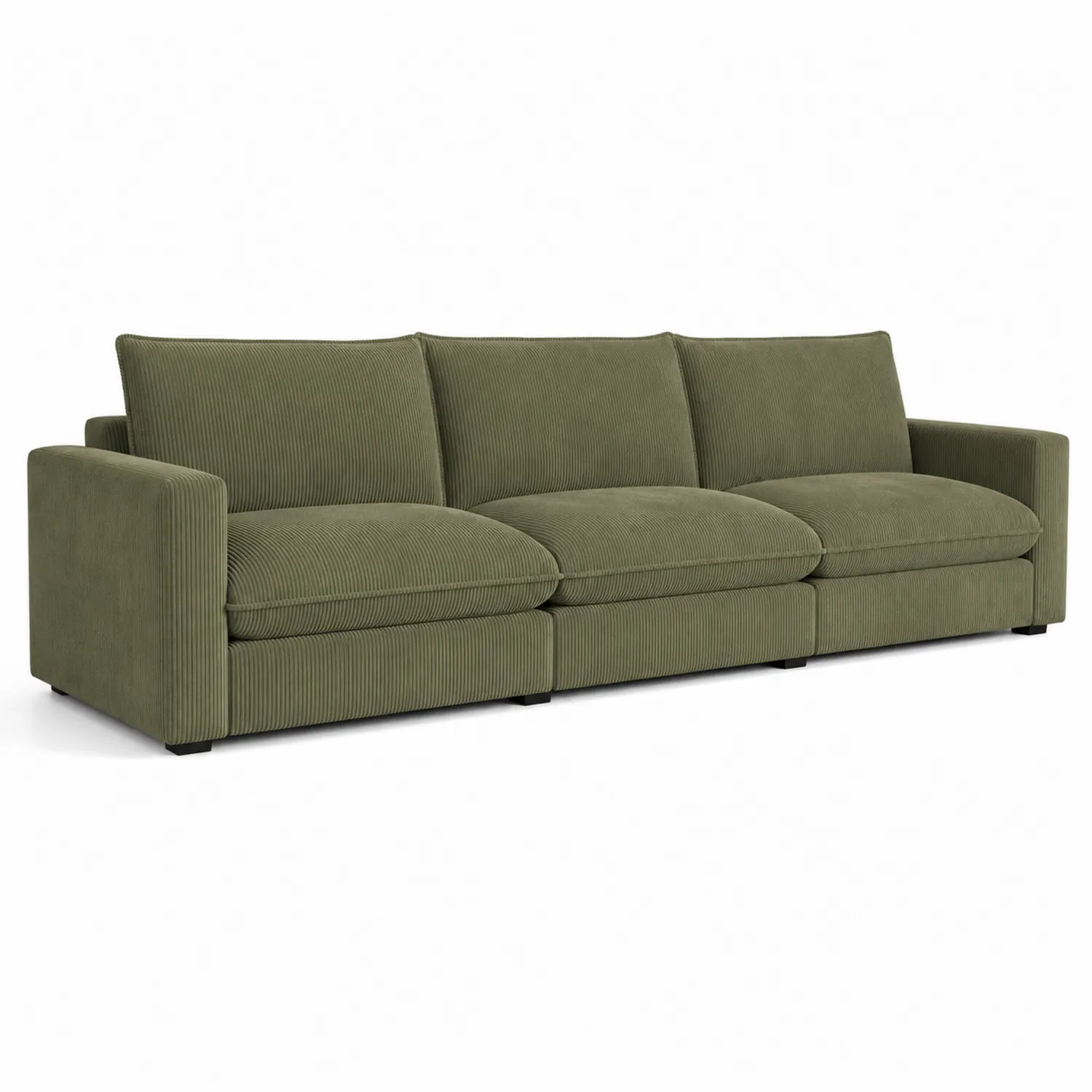 Sofa trzyosobowa sztruksowa zielona 210cm