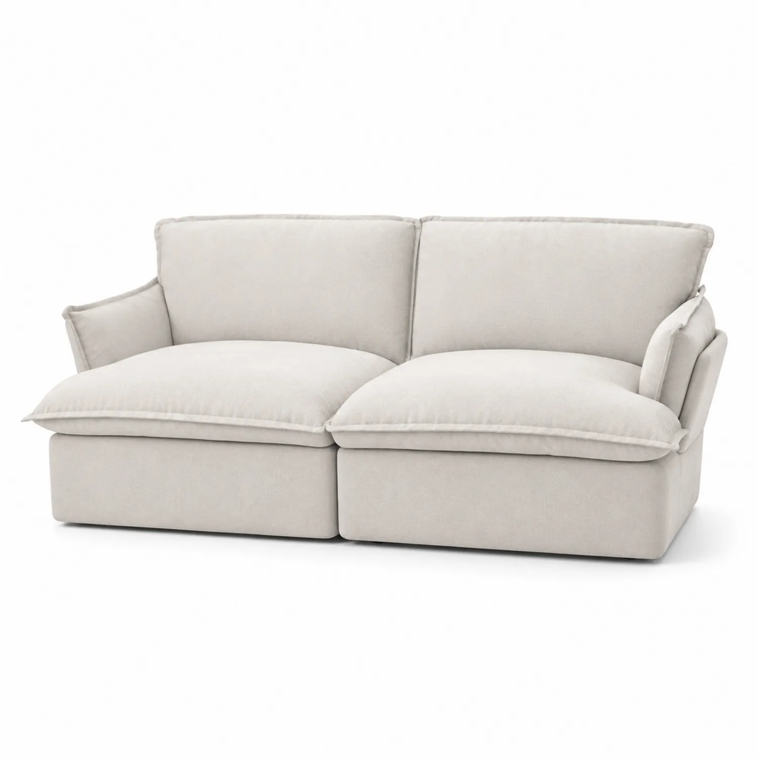 Dwuosobowa sofa z poliestru jasnoszary 200x90x95 cm