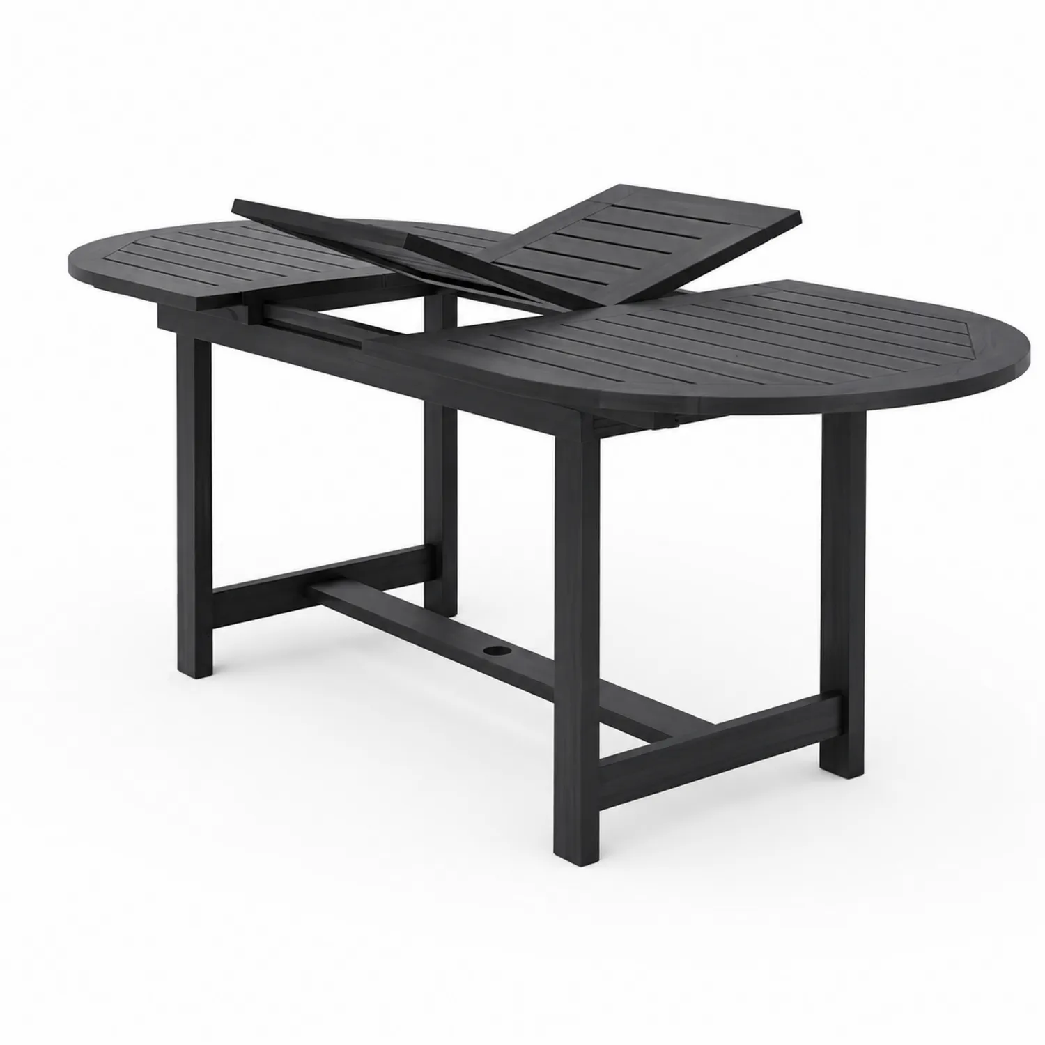 Stół ogrodowy rozkładany czarny metalowy 150-200 cm