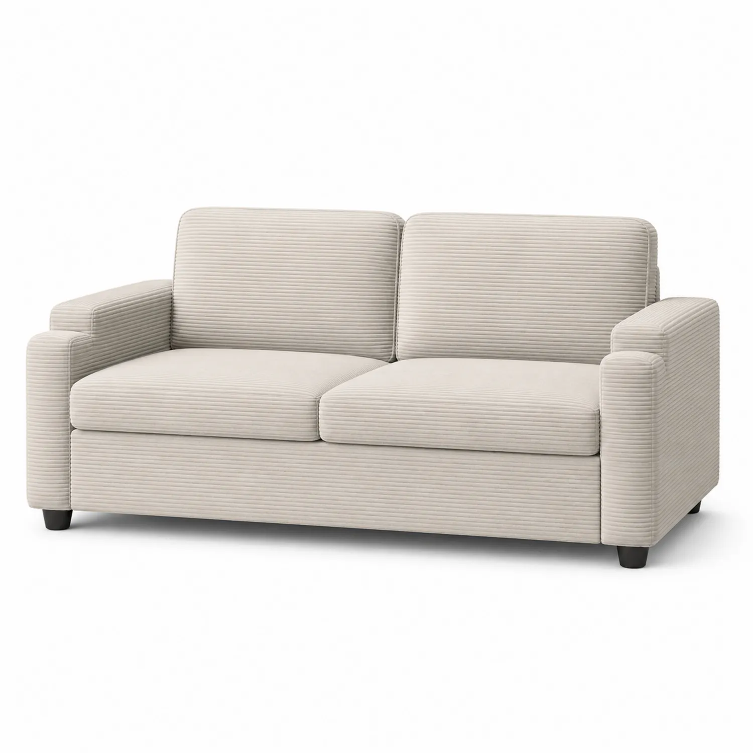 Sofa dwuosobowa jasnoszara sztruksowa 200 cm