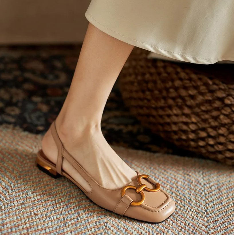 Women Orthopedic Sandals Cover Toes Lower Heel Ring Decor