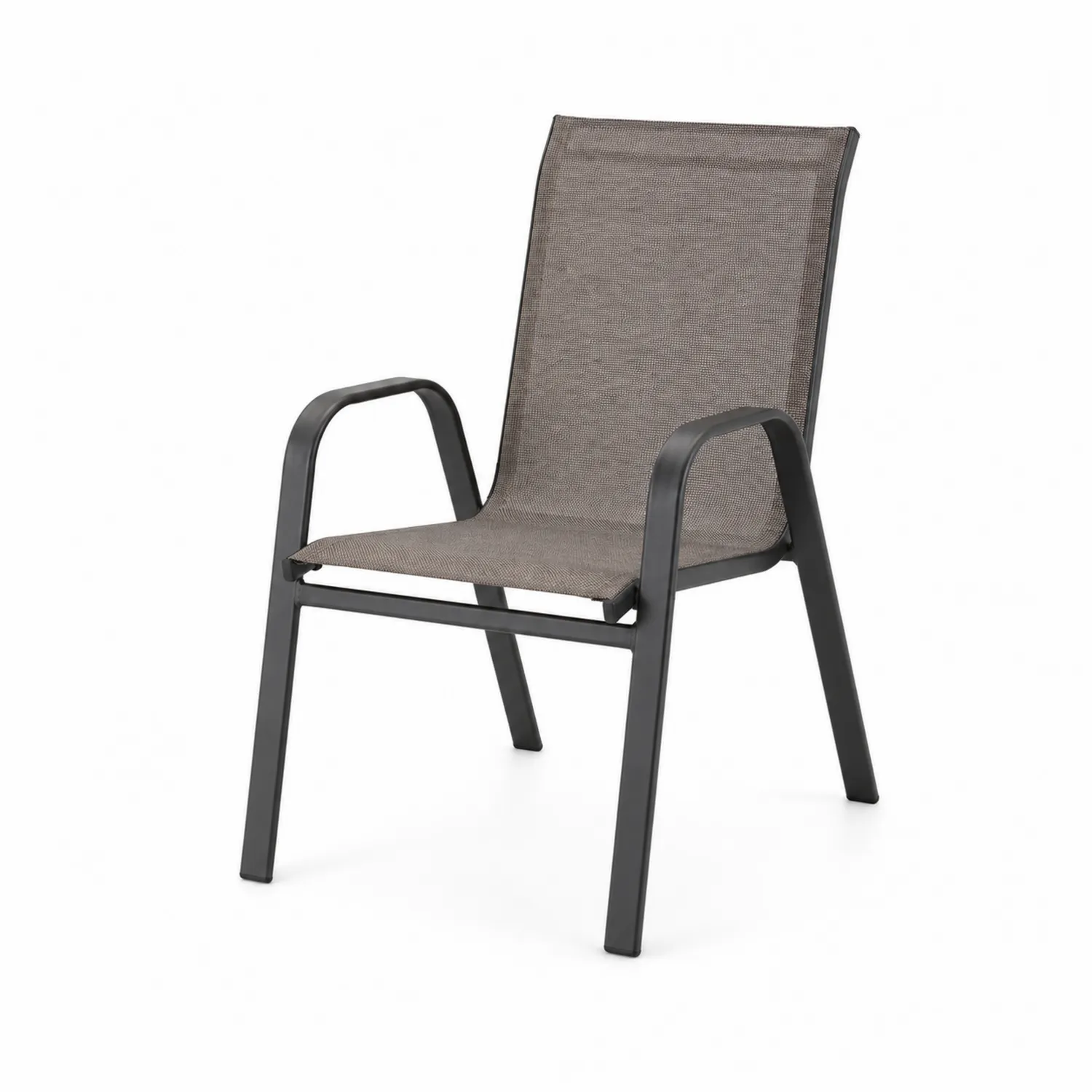 Krzesło ogrodowe metalowe brązowy 54x60x92 cm-Norvitron