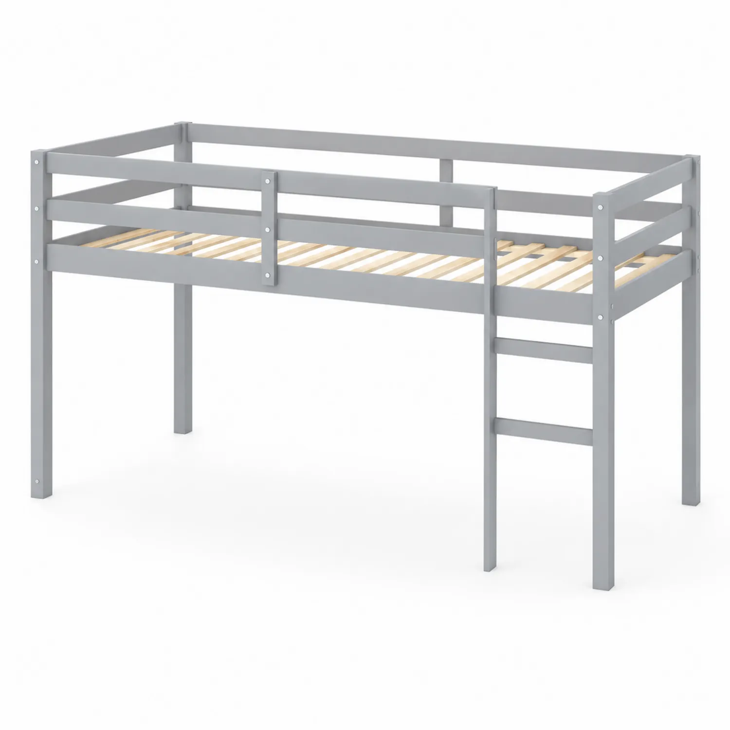 Łóżko piętrowe metalowe z drewnianymi listwami 90x200 cm-Norvitron