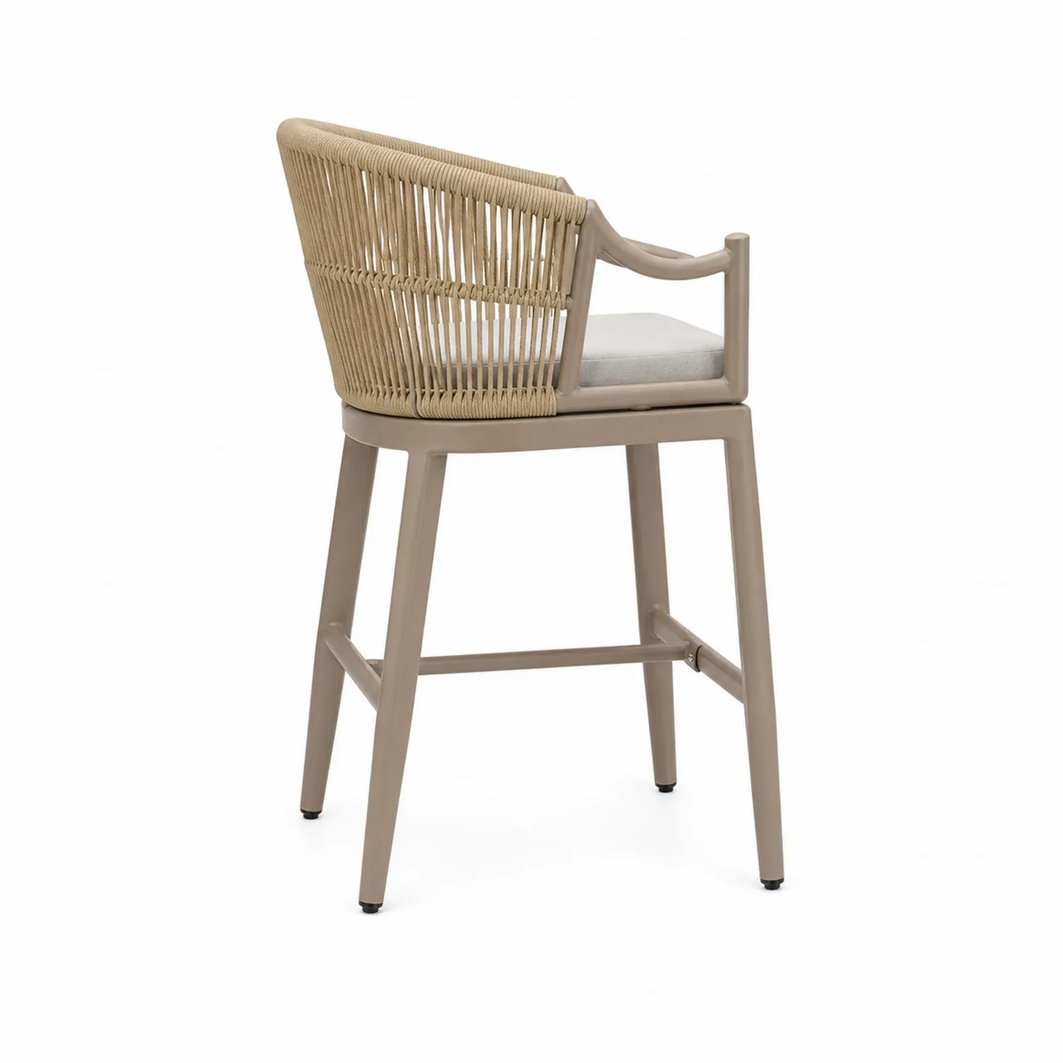 Krzesło ogrodowe z aluminium i technorattanu beżowe 60x58x85 cm-Norvitron
