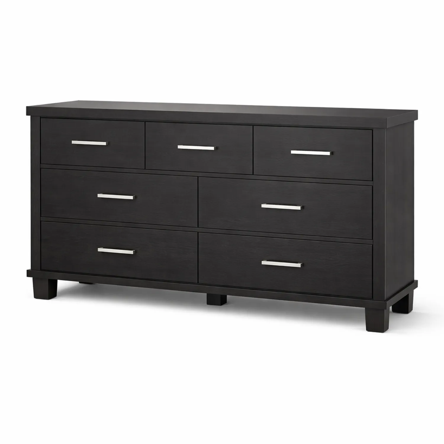 Komoda z 6 Szufladami Drewno Wenge z Metalowymi Uchwytami-Norvitron