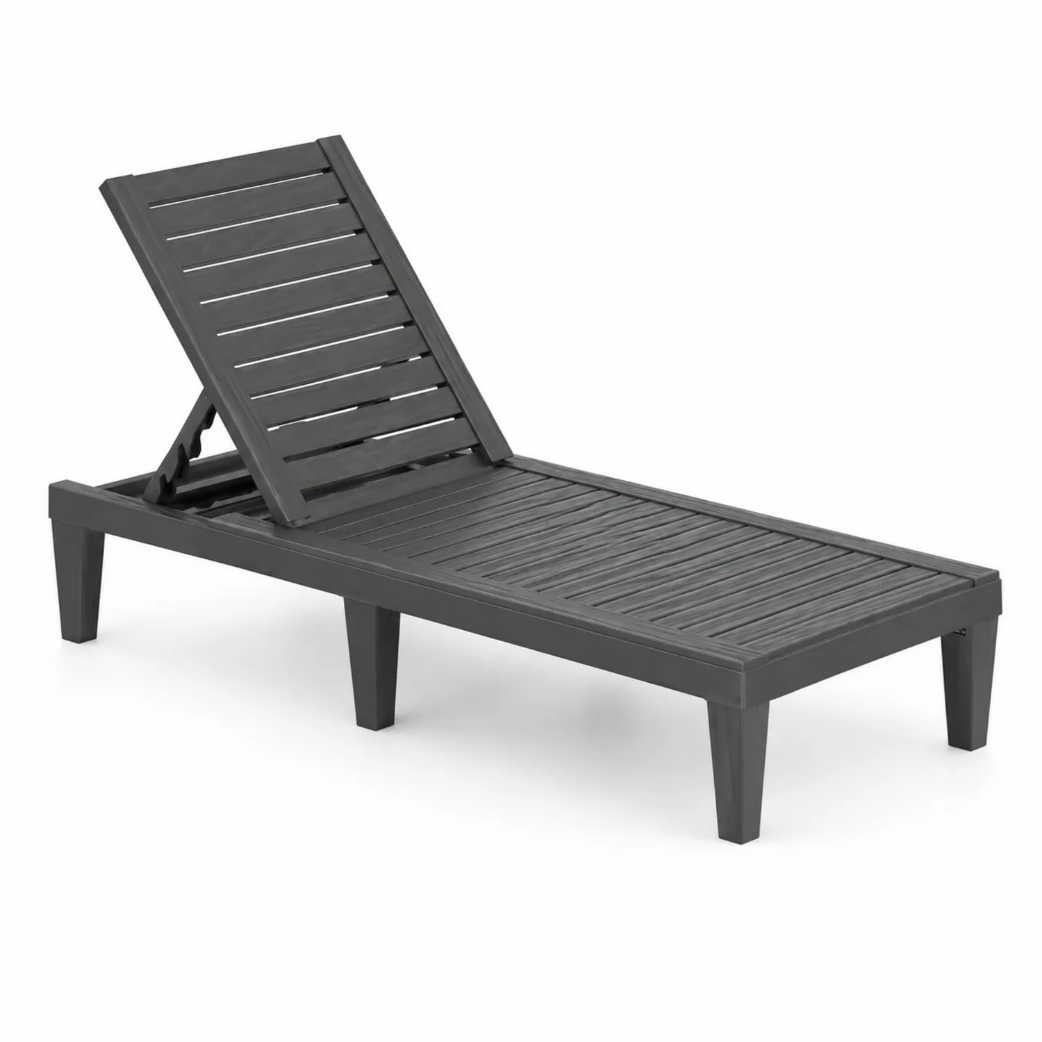 Leżak ogrodowy regulowany plastikowy czarny 195x65x32 cm-Norvitron