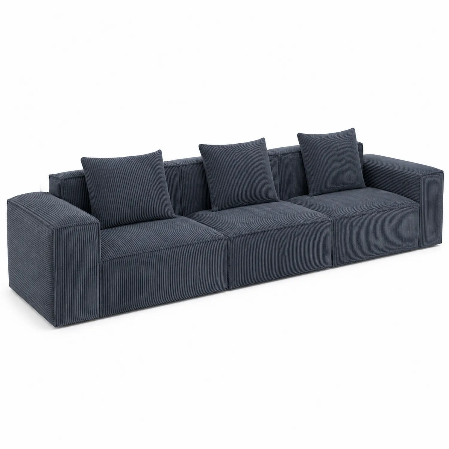 4-osobowa sofa sztruksowa grafitowa 300 cm-Norvitron