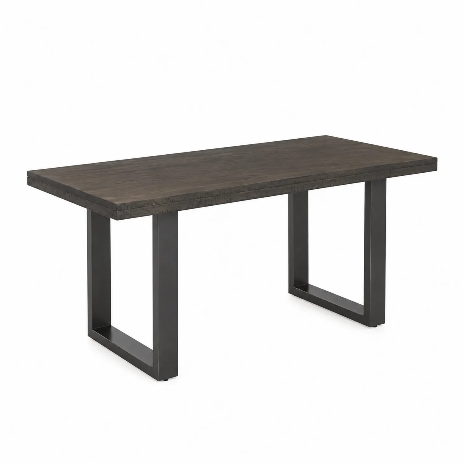 Stół prostokątny brązowy 180x90x76 cm drewno dębowe stal-Norvitron