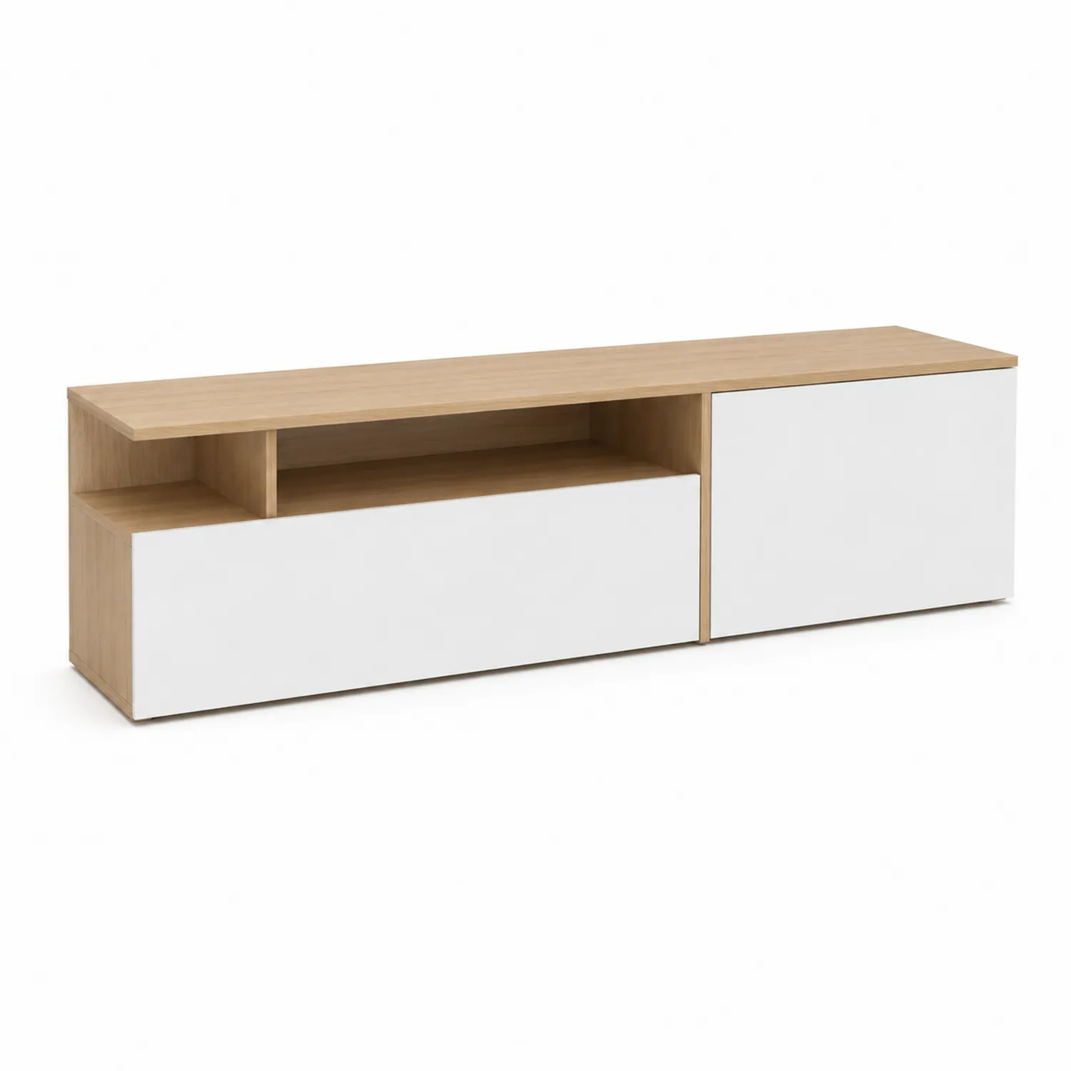 Szafka RTV z MDF Dąb Biały 150x40x45 cm-Norvitron