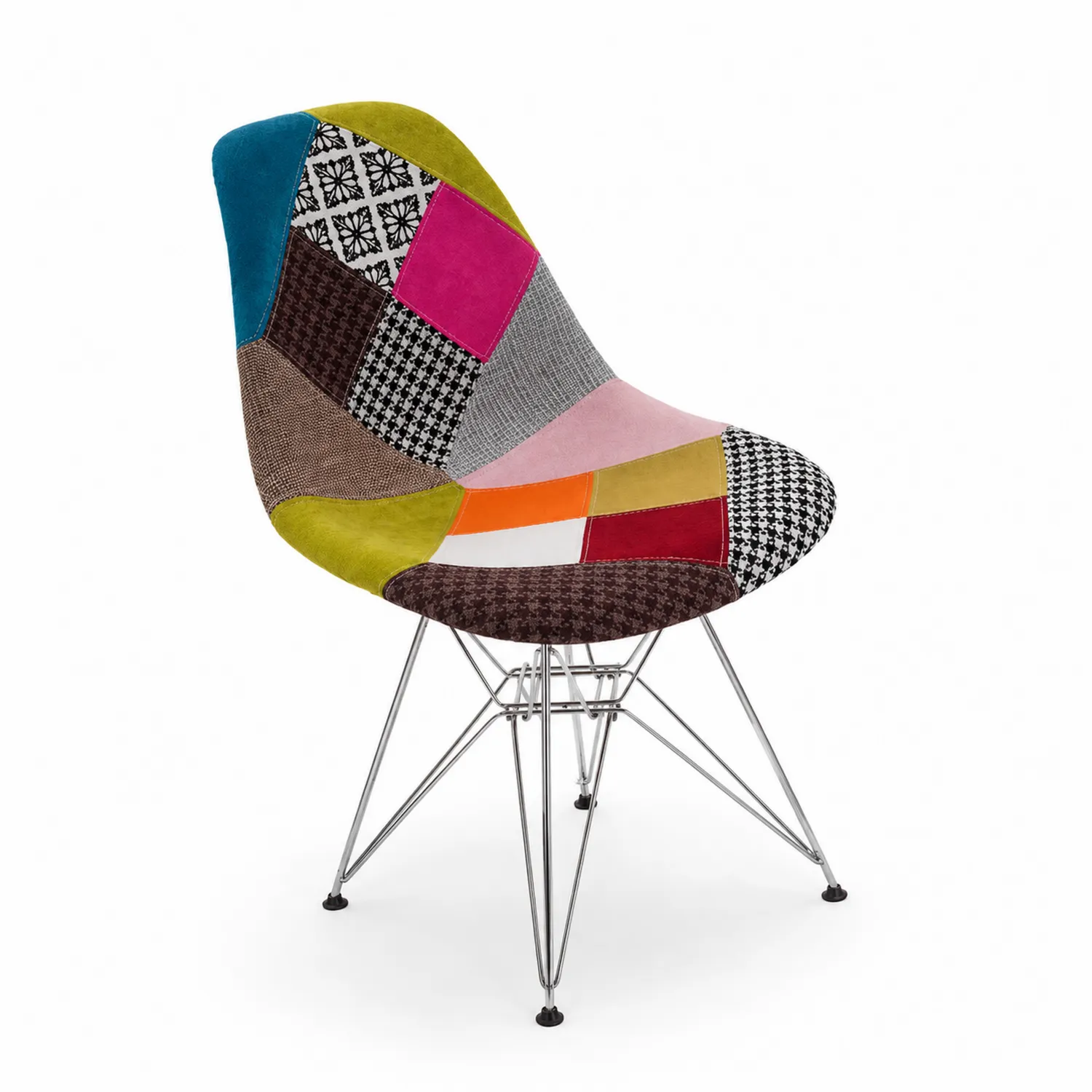 Krzesło z tkaniny patchwork metalowe 84 cm-Norvitron