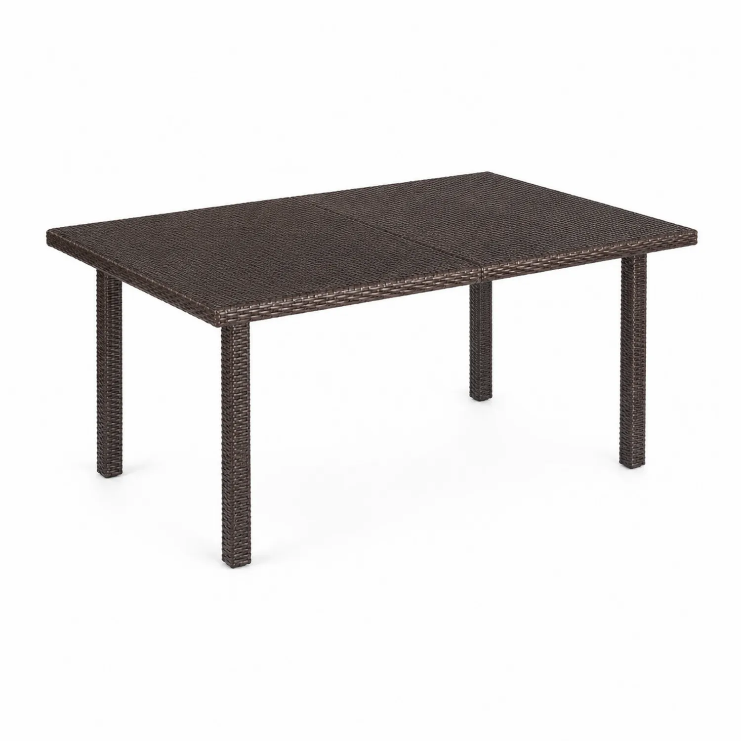 Stół ogrodowy z technorattanu prostokątny brązowy 180 cm x 90 cm-Norvitron