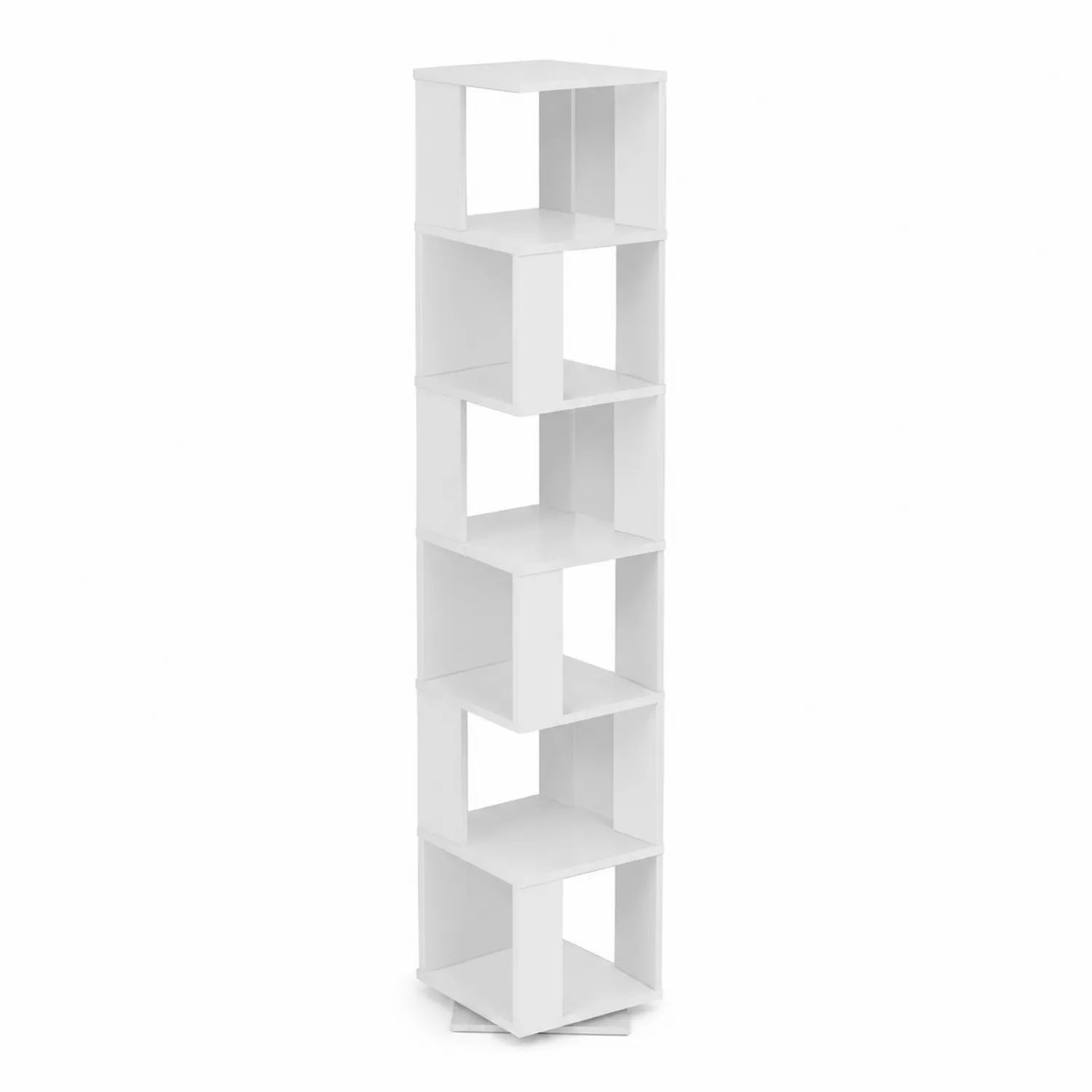 Biały regał na książki z 5 półkami z płyty MDF 35x35x160 cm-Norvitron
