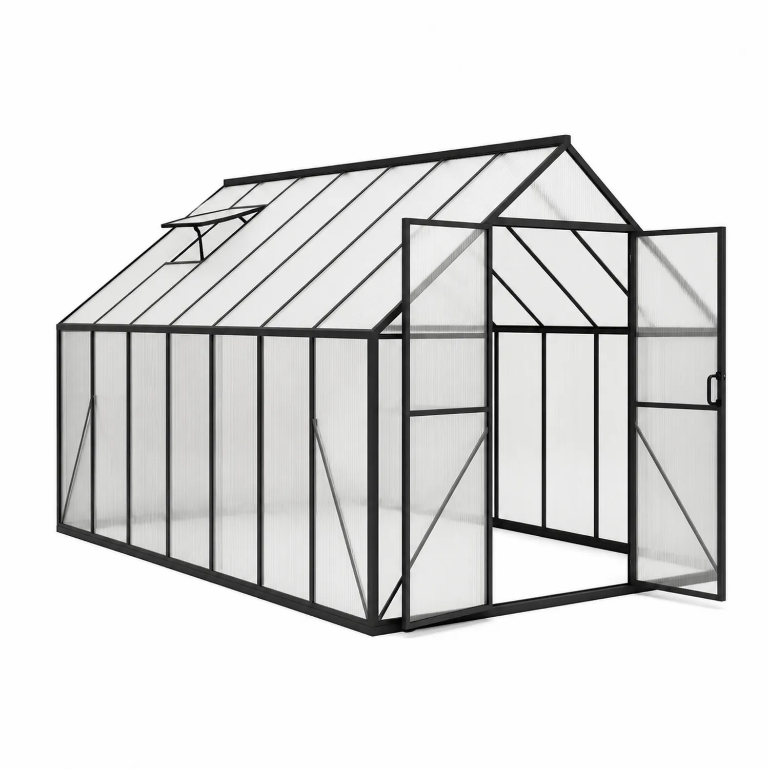 Szklarnia ogrodowa z poliwęglanu i aluminium 250x300x220 cm-Norvitron