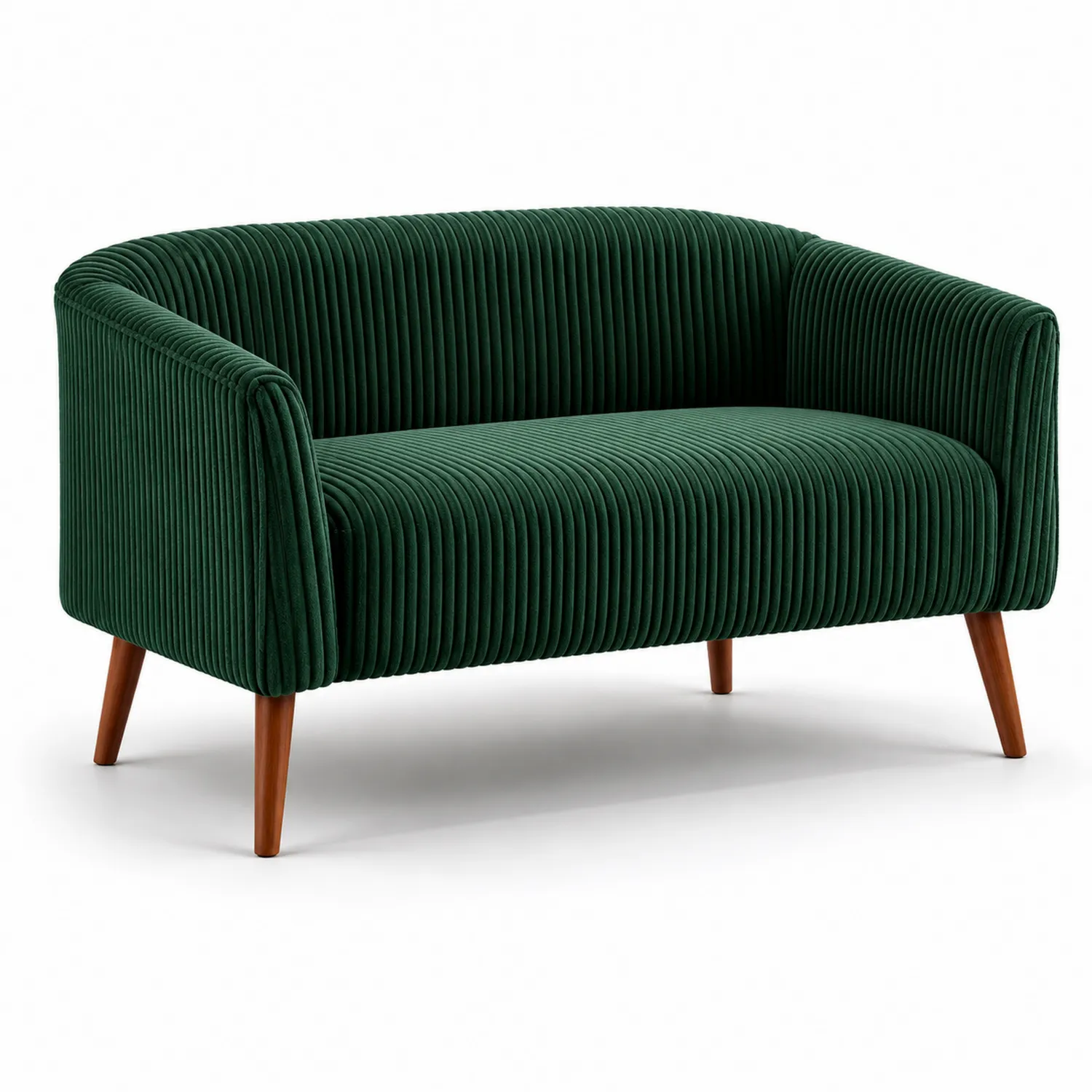Sofa dwuosobowa aksamitna z drewnianymi nogami