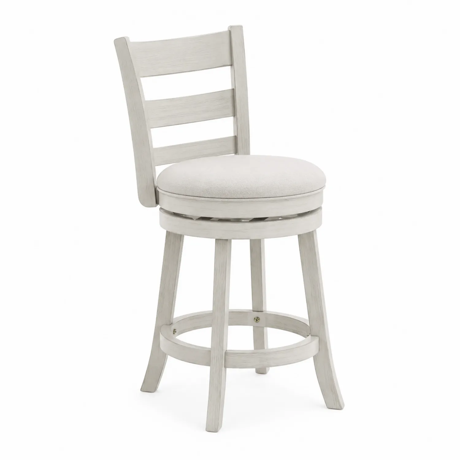 Krzesło barowe drewniane z obrotowym siedziskiem, szare, 75 cm