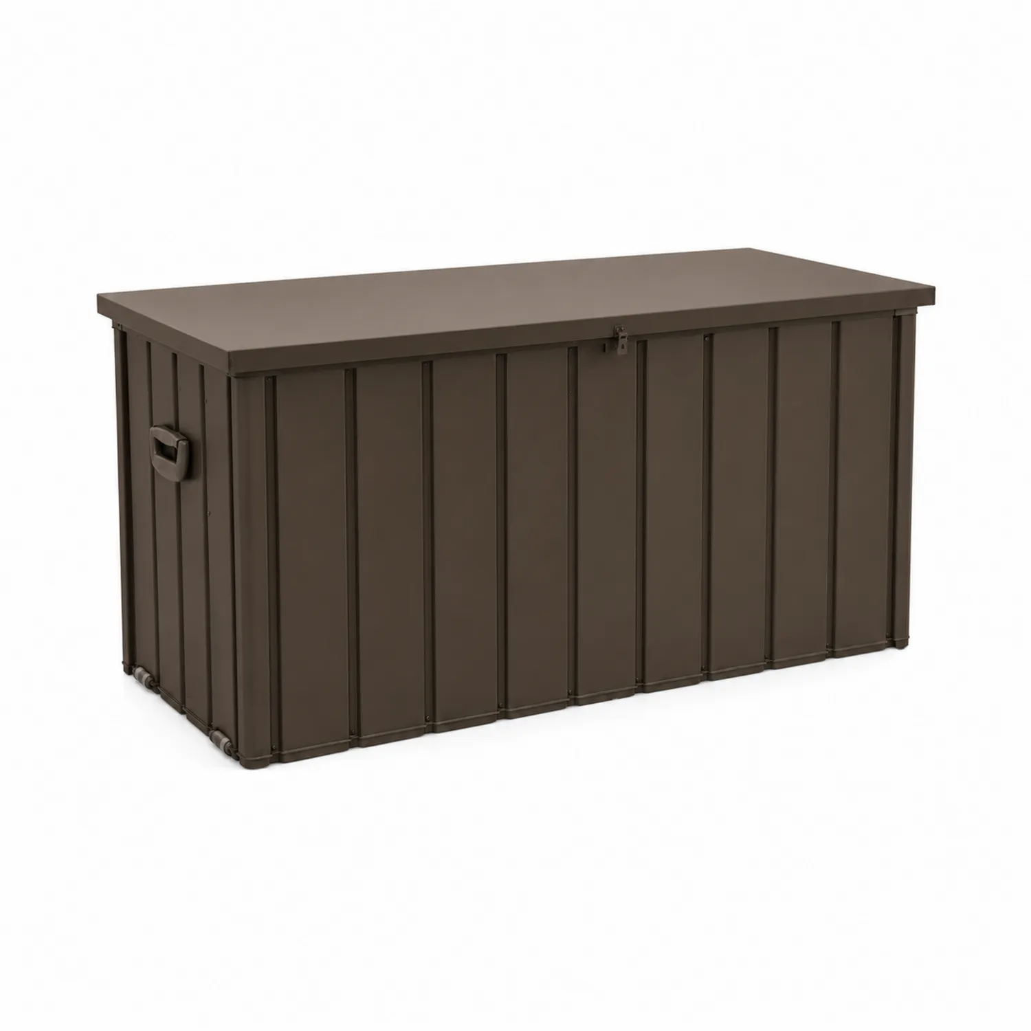 Metalowa skrzynia ogrodowa ze stalowymi uchwytami Brązowa 120 cm x 60 cm x 55 cm