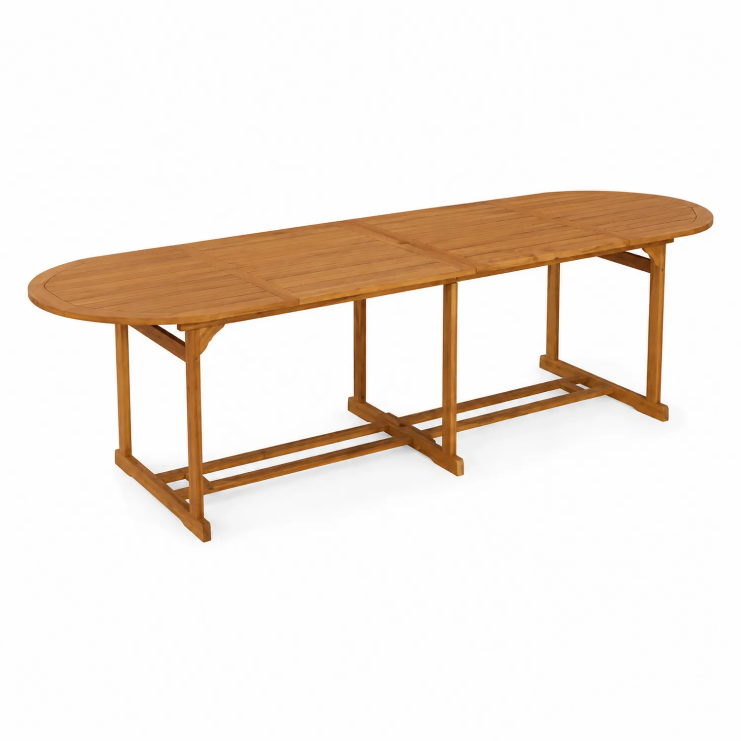 Stół ogrodowy rozkładany 220x90x75 cm drewno akacjowe owalne