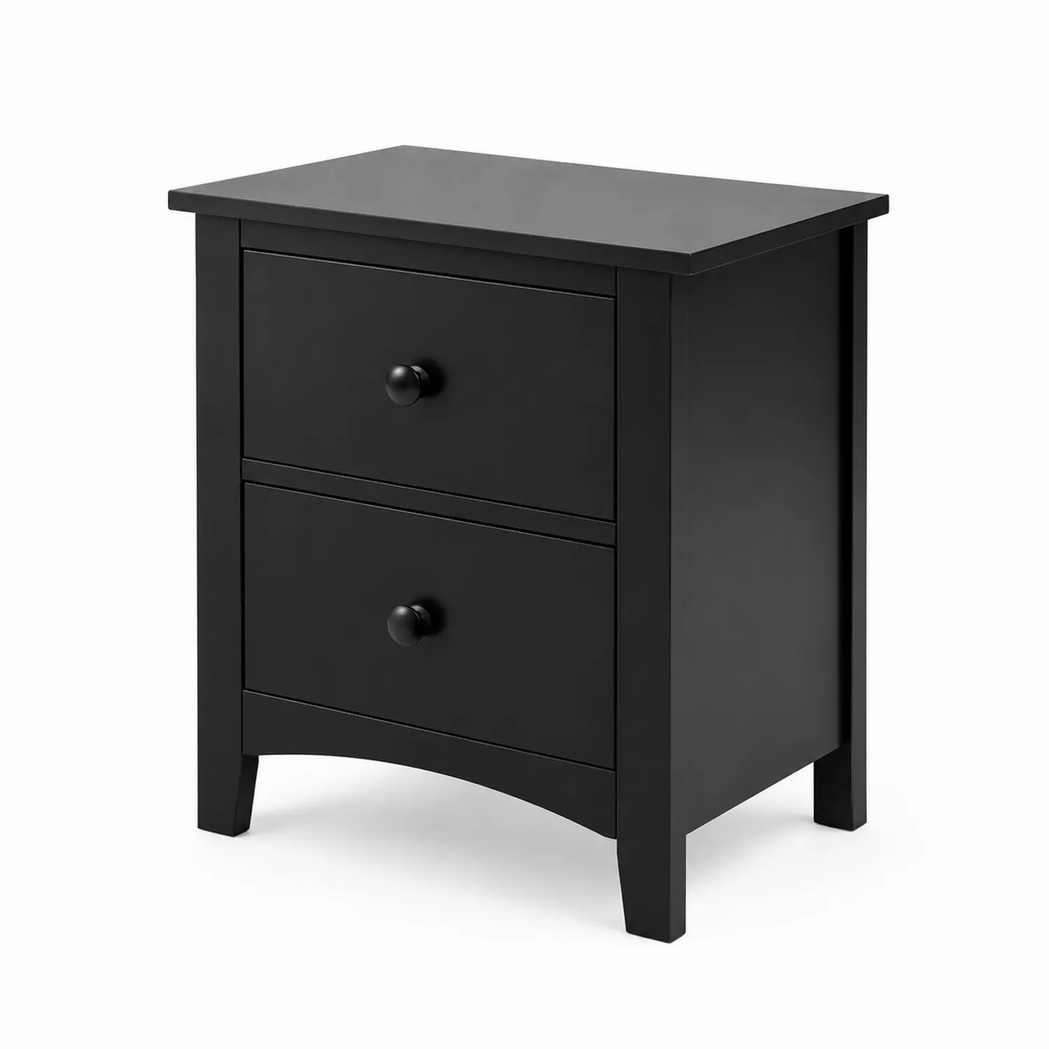 Czarna szafka nocna MDF z dwoma szufladami 40x30x55 cm